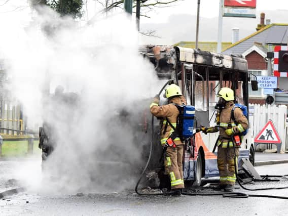 Firefighters tackle the flames. Pic: Dan Jessup