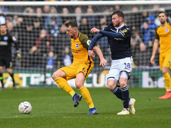 Dale Stephens in action at Millwall on Sunday. Picture by PW Sporting Photography