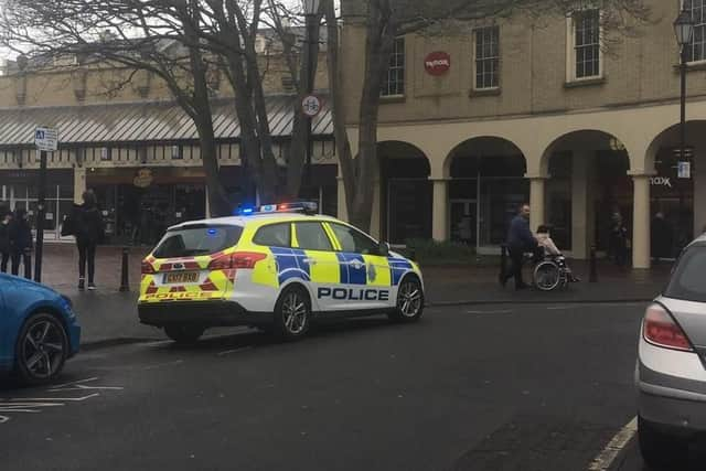 Police were called to TK Maxx in Worthing. Picture and video: Jennifer Logan