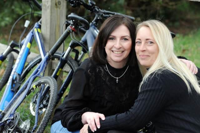 Best friends of 21 years Trisha Retter, left, and Donna Rogers are cycling from Milan to Venice in May. Picture by Kate Shemilt. ks190123-1