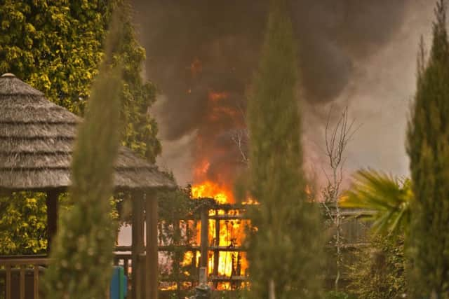 The fire in Lindfield, Haywards Heath, yesterday (March 20). Photo by Eddie Howland