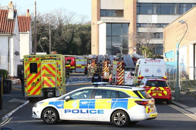 A fire has broken out of a derelict building in School Road