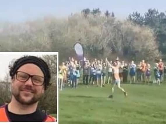 Mikey Young completing his 100 Park Run challenge on Saturday (March 30)