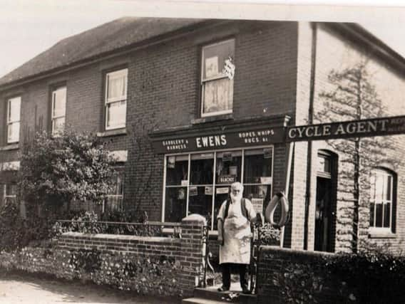 The saddler's shop in Funtington pictured in 1924