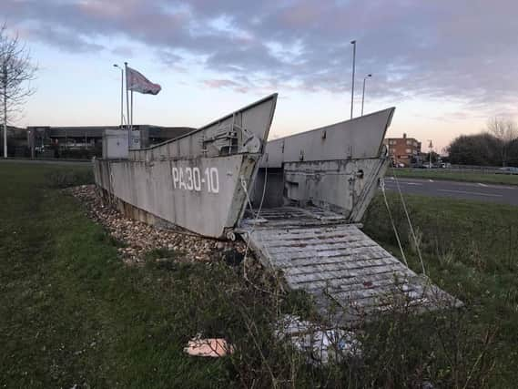 The landing craft in Shoreham. Photo: Sussex Police Heritage/Twitter