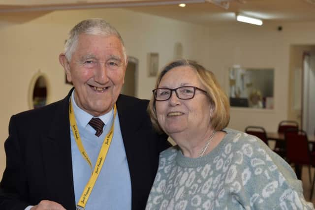 Gilly Lewis with Frederick Smith the founder of Just Friends social group  (Photo by Jon Rigby)