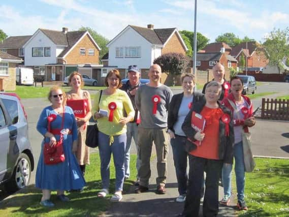 Wealden Labour members canvassing in Hailsham SUS-190415-103454001