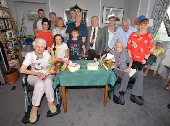 Two birthday celabrations at Grosvenor House Care Home in West St Leonards.

Molly Kitchen (left) age 97 and Norman Winter (right) age 102. SUS-190420-071814001