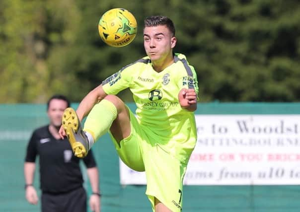 Davide Rodari scored both of Hastings United's goals in the 2-2 draw at home to Ashford United. Picture courtesy Scott White