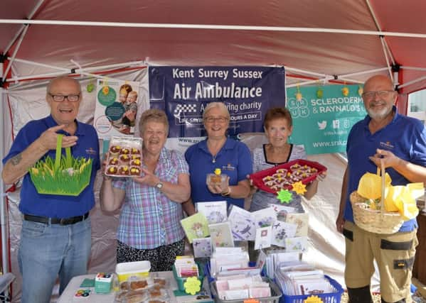 Easter Fund Raisers at Bay View Caravan Park, Pevensey Bay - L-R, Colin Johnson, Barbara Belcher, Bev Wren, Linda Guntrip and Pete Wren (Photo by Jon Rigby) SUS-190423-092103008