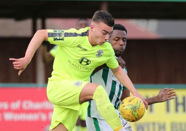 Davide Rodari scored his seventh goal in nine games since returning from a major knee injury but Hastings United lost 3-2 after extra-time at home to Ashford United. Picture courtesy Scott White