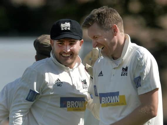 Roffey skipper Matt Davies (left) and Leigh Harrison. Picture by Jon Rigby