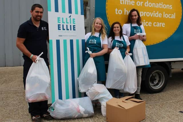 St Barnabas House van-driver Chris, with Holly, Danielle and Andrew from Ellie Ellie