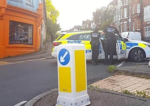 Police searched a property in Tower Road, St Leonards