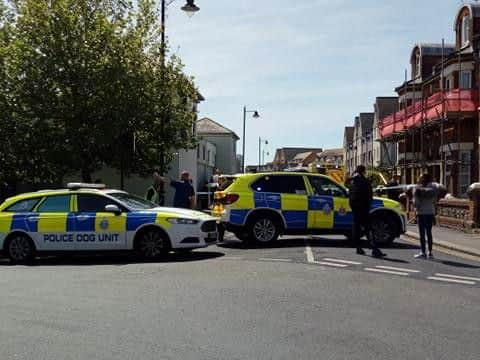 Pier Road in Littlehampton has been closed off