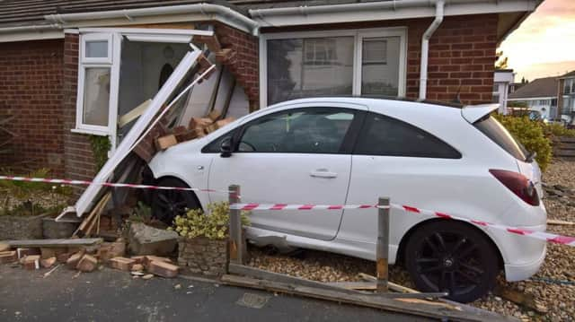 The front of the bungalow was severely damaged following the collision SUS-190526-095414001