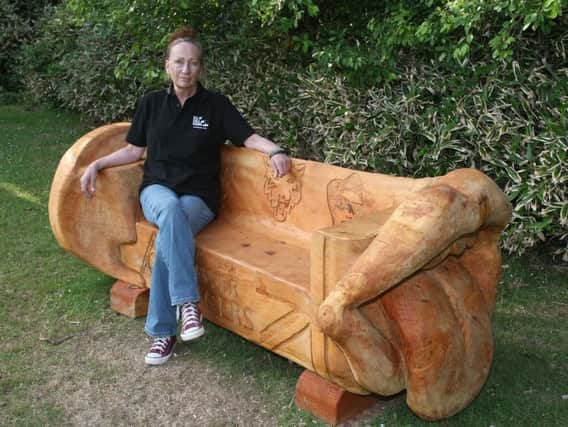 Danny's mum Viv on the bench