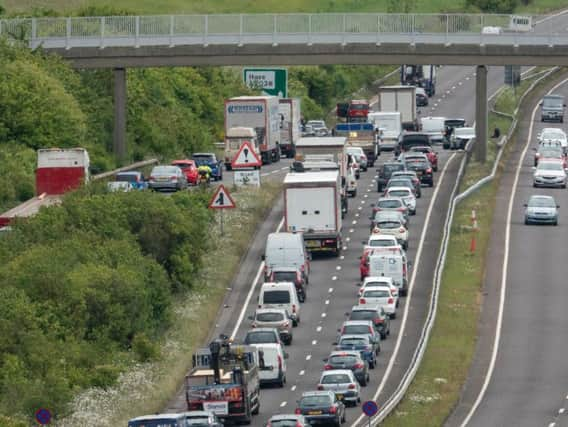 The A27 is currently blocked due to an accident. Picture: Eddie Mitchell