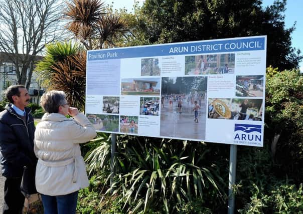 Notice board at the Sunken Gardens in Bognor.ks190176-2 SUS-190326-213040008