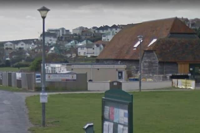 The temporary building next to Saltdean Barn