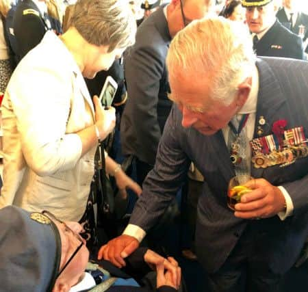 Stanley Northeast from Littlehampton at the D-Day 75 commemorations in Portsmouth, meeting Prince Charles