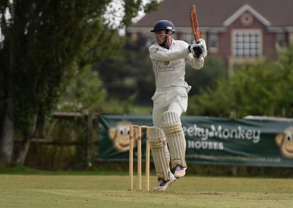 Cricket. Sussex League Division 4. 

Slinfold v Stirlands

Pictured is batting for Slinfold is Sean Overton. 
Slinfold, West Sussex. 
Picture: Liz Pearce 22/07/2017

LP170295 SUS-170722-185714008