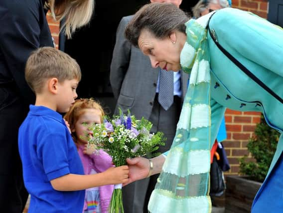 Robert and Adelaide Healey meeting Princess Anne at Magdalene Rise in Bolney. Photo by Steve Robards