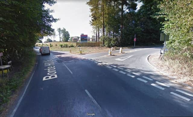 Proposed site of new roundabout at junction of Balcombe Road,  Borde Hill Lane and Hanlye Lane (photo from Google Maps Street View).