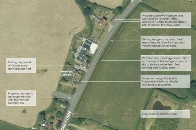 Access changes at proposed development for 500 homes in Hassocks off Ockley Lane