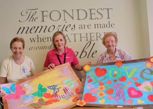 Barbara Greenwood with Marie Saunders and Sheila Jackson from Linfield House care home