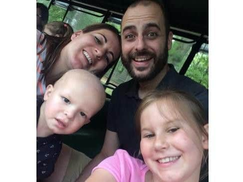 Dexter Richardson (bottom, left), with his mum Steff, dad Mark and sister Darcie