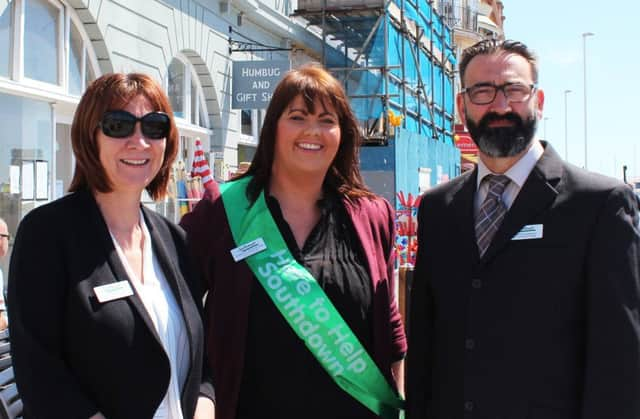 Employees of Southdowns mental health team  (L-R) Lynne Thomas, Kirstie Addleton and Martin Dominy