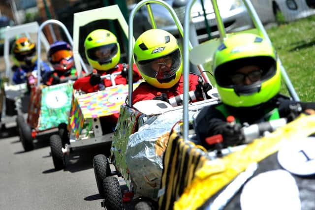 Six classes in total lined up for Goblin Race Day at Chesswood Junior School, Worthing. Picture: Steve Robards SR1917264