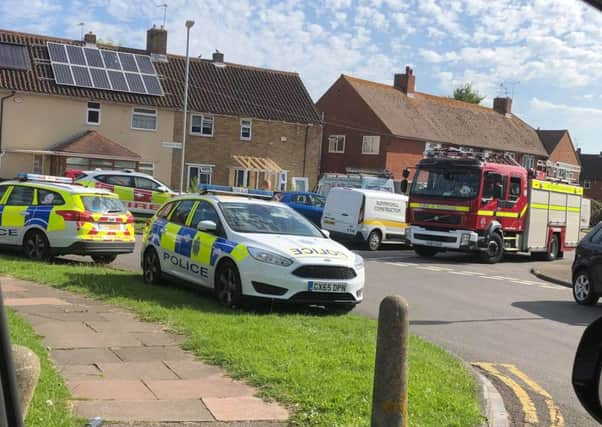 Emergency services on scene in Argyll Court, Hampden Park