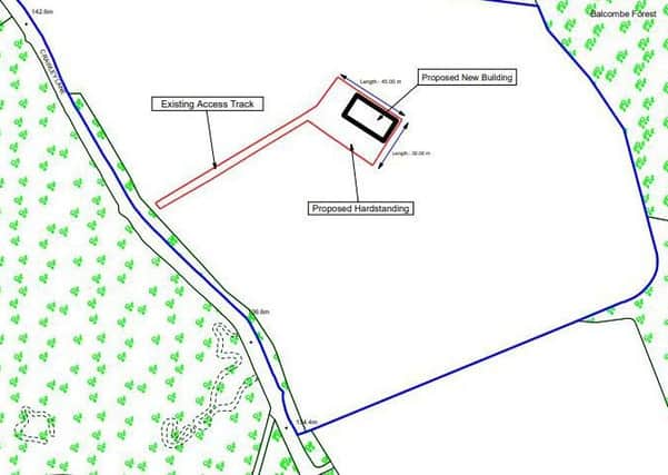 Plans to to regularise the construction of the track together with the erection of an agricultural barn within the centre of the land. This was refused by the council in 2017.