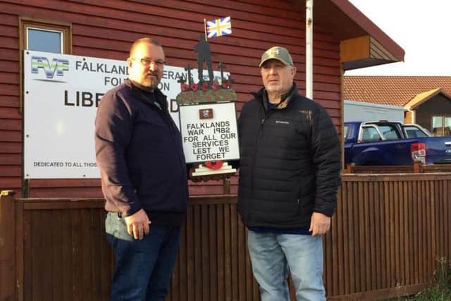 Alan Peskett, left, with Gary Clement MBE, chairman of the Falklands Veterans Foundation