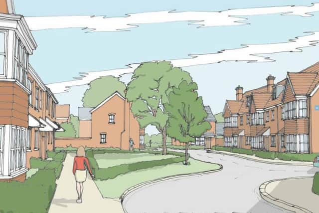 Artist's impression of homes planned for Friars Oak Field north of Hassocks