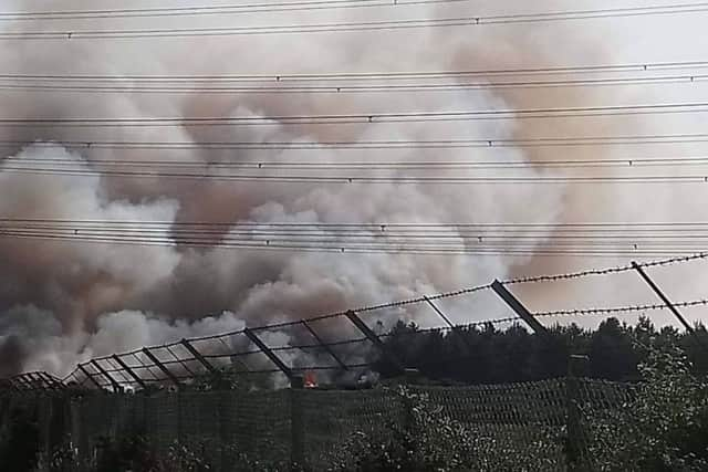 Fire on Lydd Ranges. Photo by Sueann Barnsey. SUS-190723-191631001