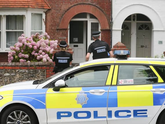 Police at the scene of the incident in Heene Road, Worthing. Picture: Eddie Mitchell