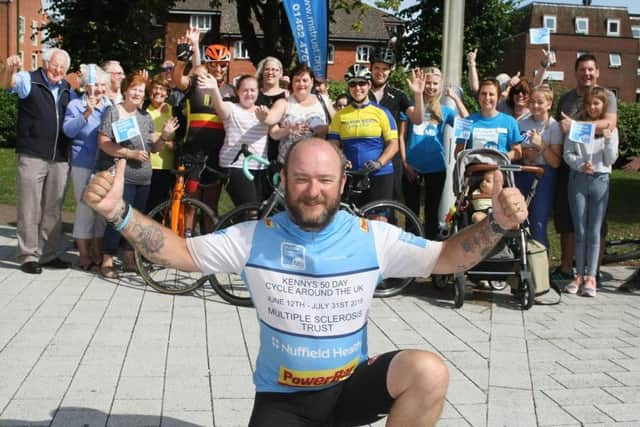 Kenny Smith back in Chichester after 50-day cycle around UK. Photo by Derek Martin Photography DM1975581a