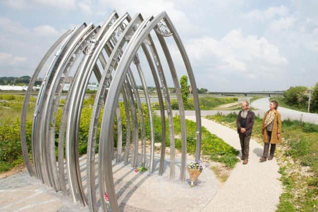 The airshow memorial on the banks of the Adur