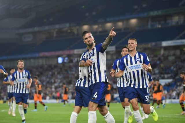 Shane Duffy celebrates his late winner against Valencia