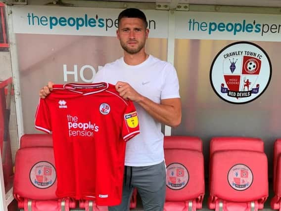 Crawley Town new boy Jamie Sendles-White. Picture courtesy of Crawley Town Football Club