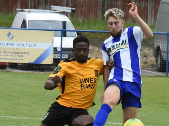 Action from Three Bridges' 2-0 win at Haywards Heath Town on Saturday. Picture by Grahame Lekhyj