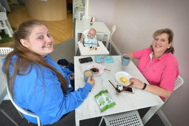 Amy MacDonald and Tanya Osborne-Brown plus baby Jake MacDonald