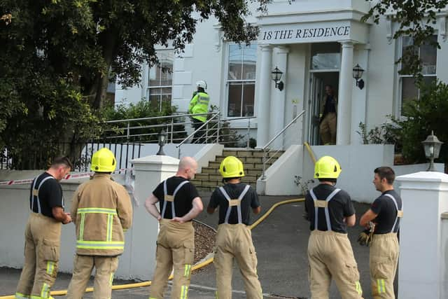 Firefighters at the scene