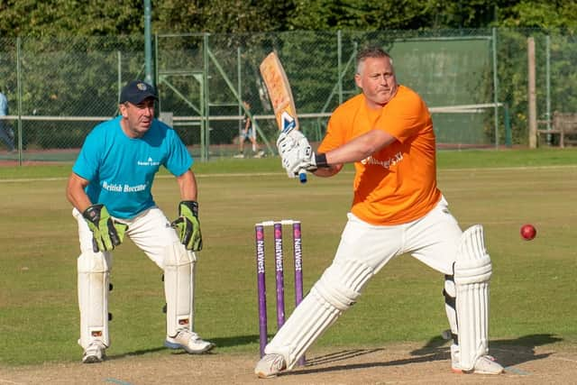 Legendary England bowler Darren Gough at the crease