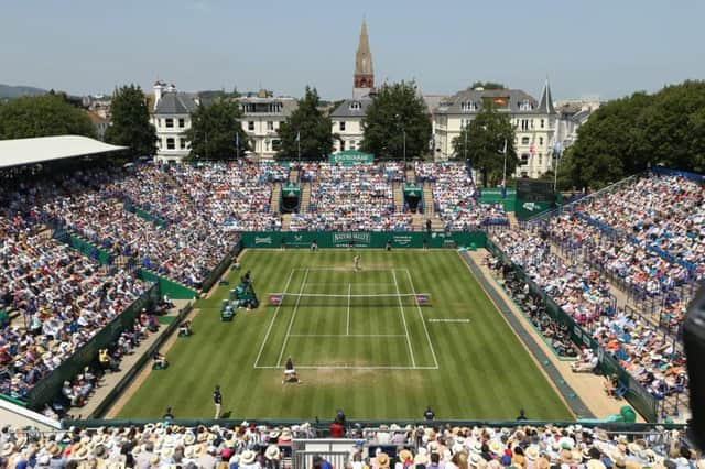 EASTBOURNE, ENGLAND - JUNE 29:    Womens Singles Final between Angelique Kerber and Karolina Pliskova during day 6 of the Nature Valley International at Devonshire Park on June 29, 2019 in Eastbourne, United Kingdom. (Photo by Paul Harding/Getty Images for LTA) SUS-190923-145201001