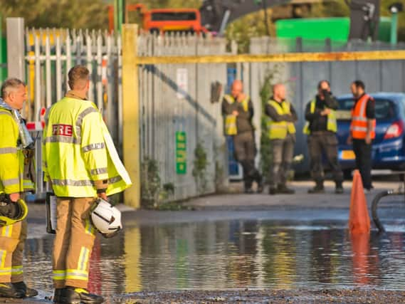 Burst water main in Crawley