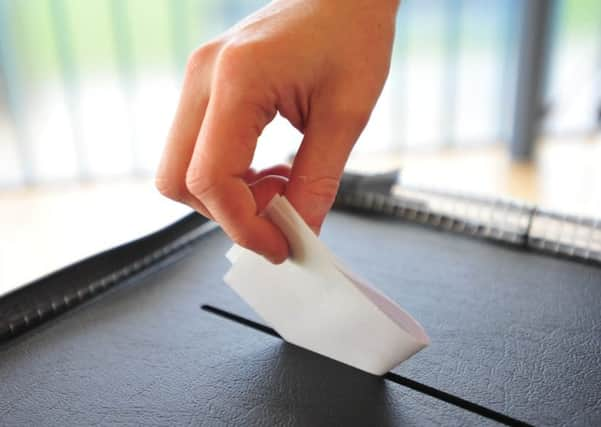 the scene at the riverside polling station off sugar way as a quiet start to local election voting took place